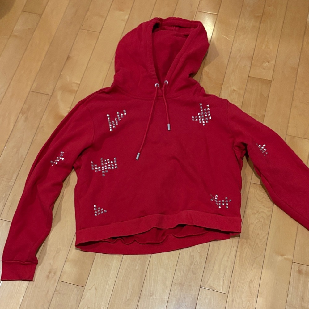 The Kooples Red Women's Hoodie with Stud Accents